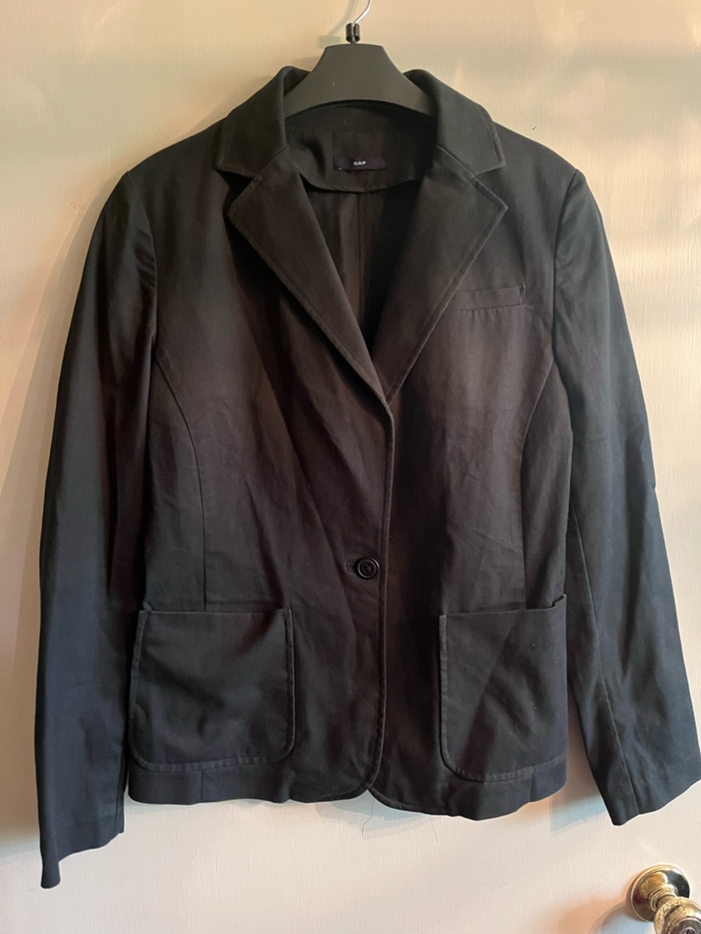 GAP Black Single-Button Notch Lapel Blazer